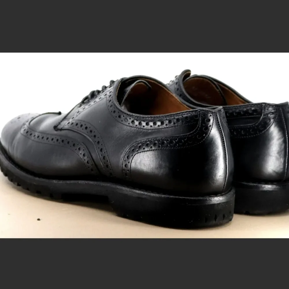 Allen Edmonds Black Leather Tate Wingtip Loafer Dress Shoes 10.5